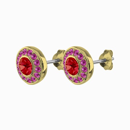 Dyrberg Kern Catalina Gold Earrings - Red